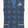 A Fish Named Fred Big Check Waistcoat Cobalt Blue