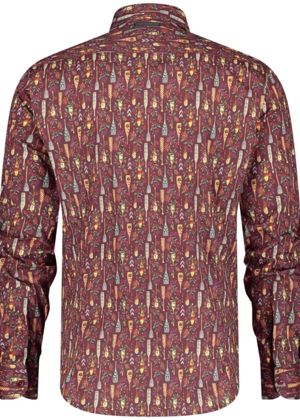 A Fish Named Fred Colorful Paddies Shirt Burgundy