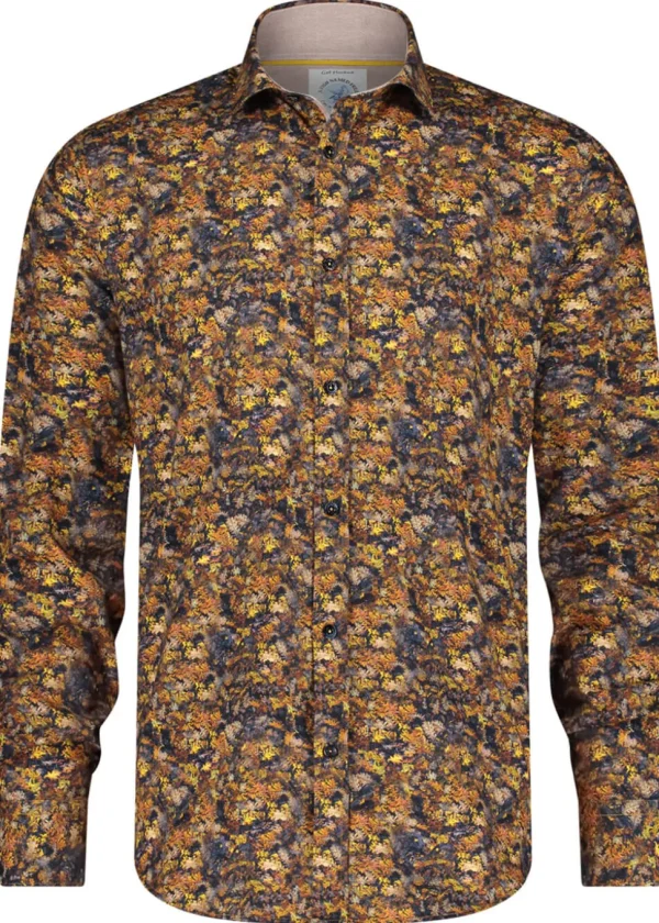 A Fish Named Fred Forest Leaves Shirt Brown