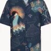 A Fish Named Fred Sunset Sahara Shirt Cobalt Blue