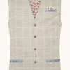 A Fish Named Fred Travel Check Waistcoat Sand