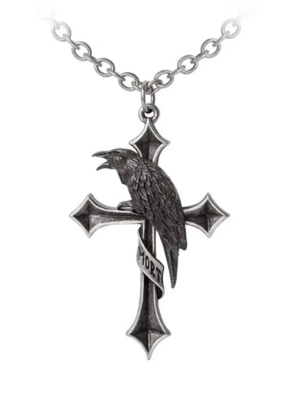 Alchemy Crus Corvis Raven Necklace Silver