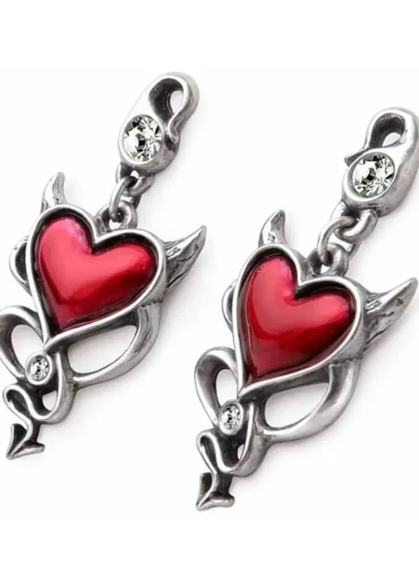 Alchemy Devil Heart Stud Earrings