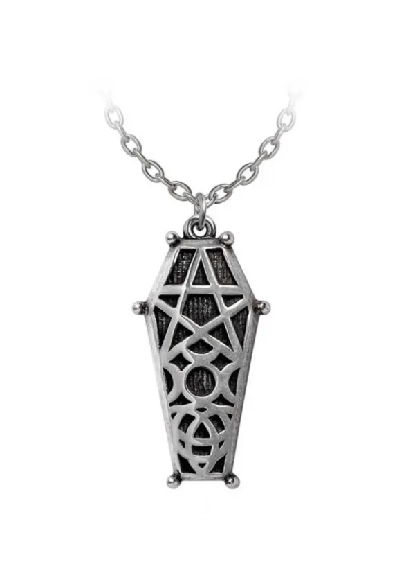 Alchemy Hex Coffin Pendant Necklace