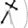 Alchemy Impalare Cross Earring Black