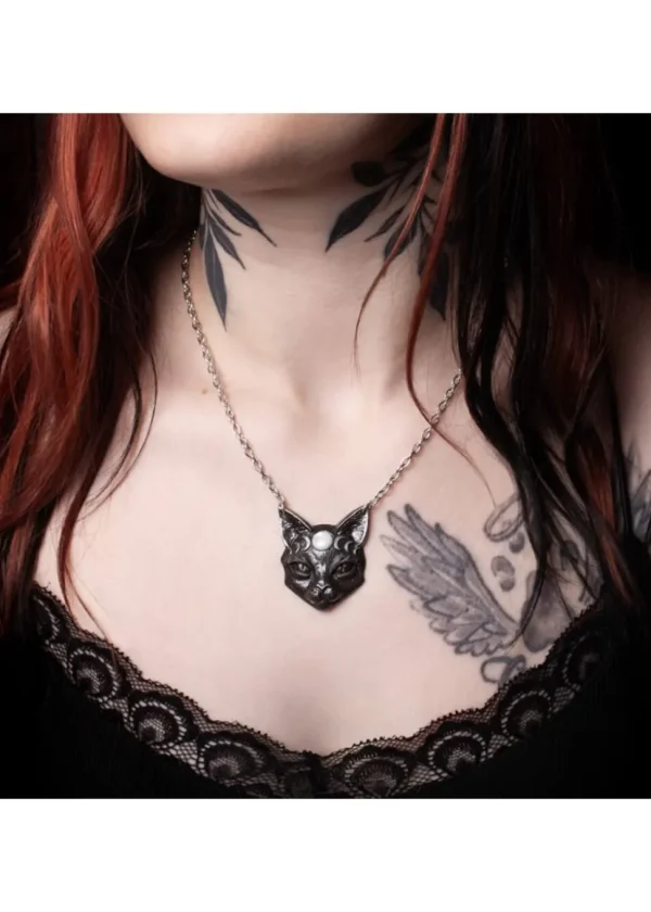 Alchemy Mystic Moon Cat Necklace