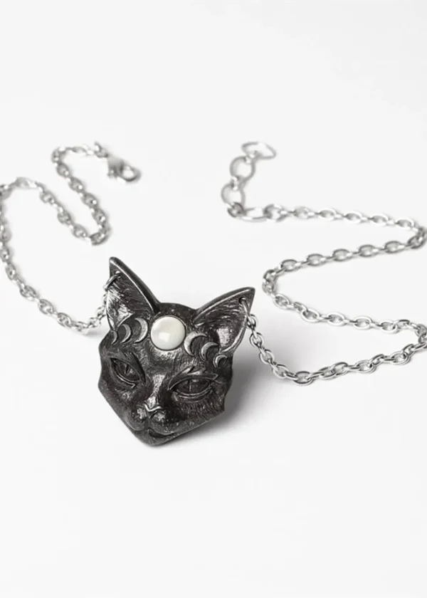 Alchemy Mystic Moon Cat Necklace
