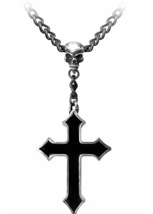Alchemy Osbourne's Cross Necklace Black