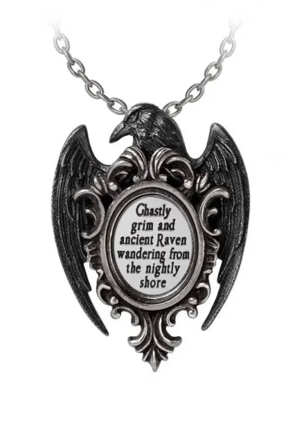 Alchemy Quoth the Raven Necklace Silver