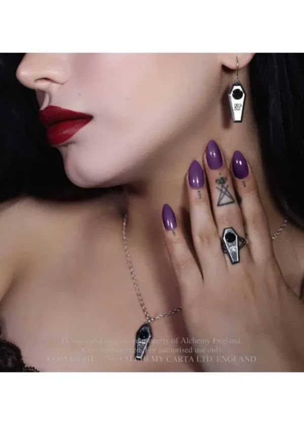 Alchemy RIP Rose Coffin Earrings