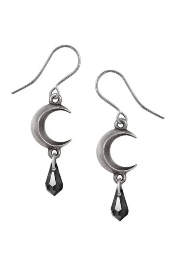 Alchemy Tears of the Moon Earrings Black