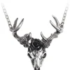 Alchemy White Hart Black Rose Stag Necklace