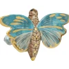 And Mary Butterfly Doorknob Blue Gold