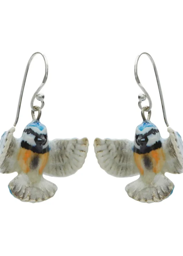 And Mary Flying Blue Tit Earrings Blue