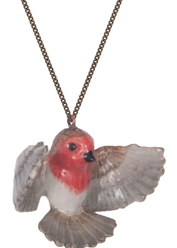 And Mary Flying Robin Necklace Red