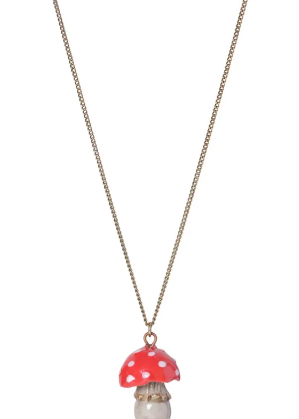 And Mary Toadstool Necklace Red