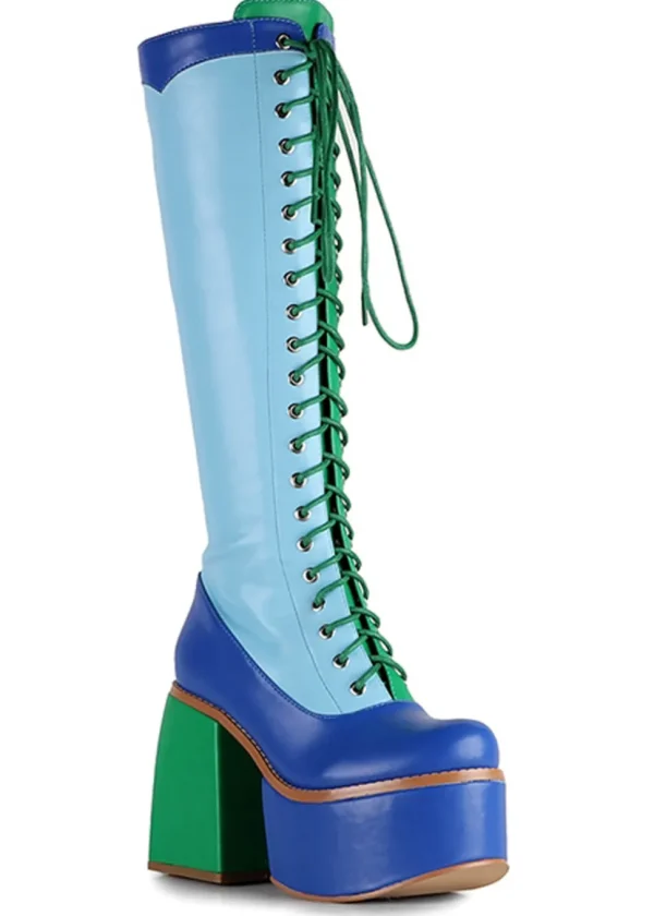 Anthony Wang Ice-06 70's Platform Boots Blue