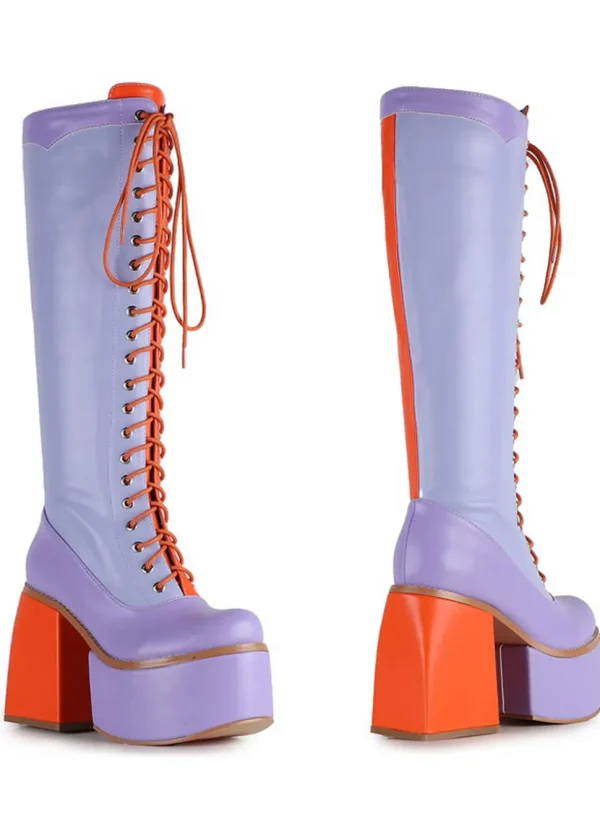 Anthony Wang Ice-06 70's Platform Boots Lilac