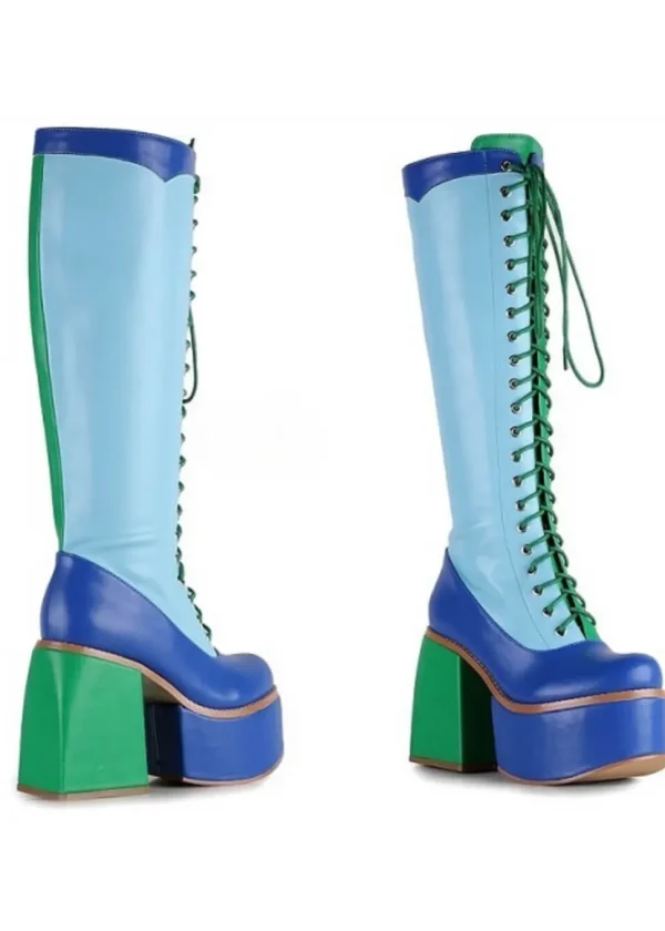 Anthony Wang Ice-06 70's Platform Boots Blue
