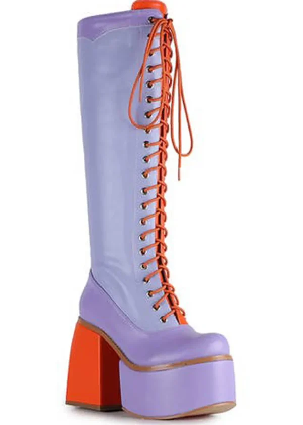 Anthony Wang Ice-06 70's Platform Boots Lilac