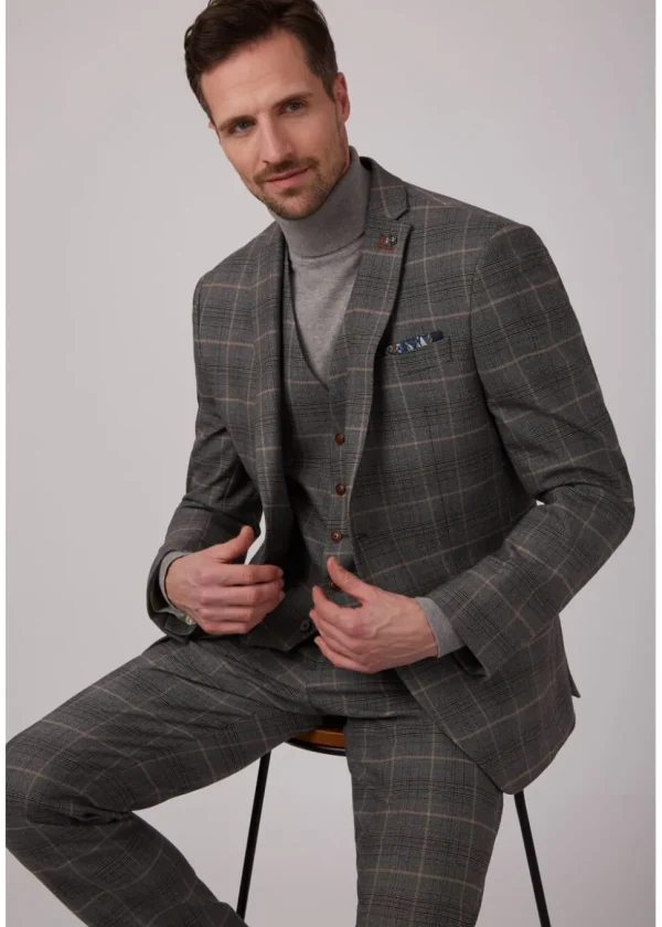 Antique Rogue Bailey Check Trousers Grey