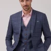 Antique Rogue Mens Buick Overcheck Jacket Navy