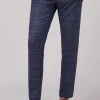 Antique Rogue Mens Buick Overcheck Trousers Navy