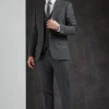Antique Rogue Mens Emerson Herringbone Trousers Grey Blue
