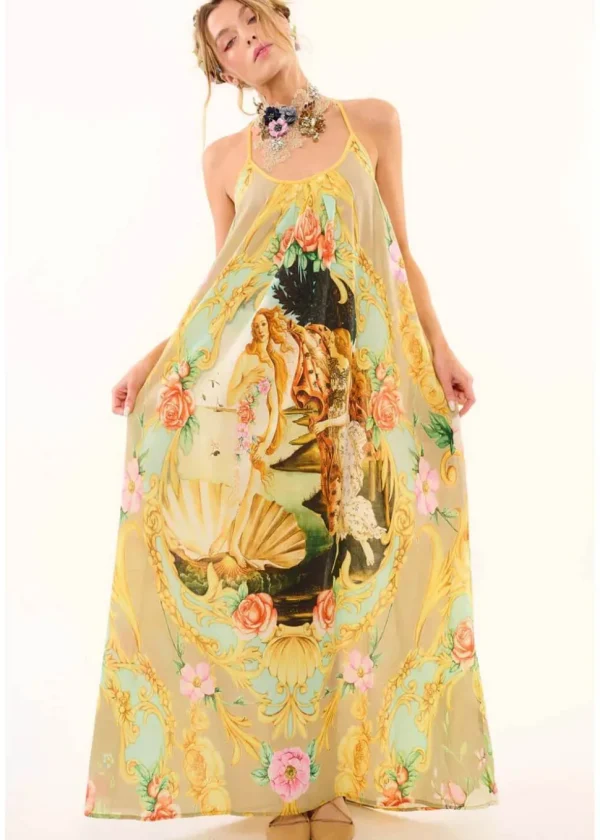 Aratta Birth Of Venus Maxi Dress Pearl