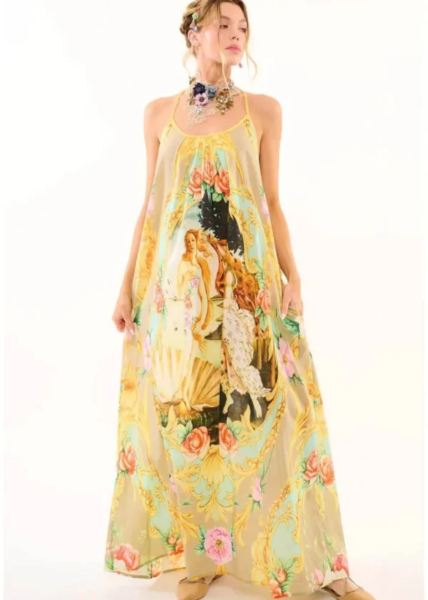 Aratta Birth Of Venus Maxi Dress Pearl