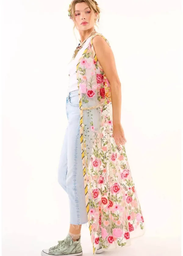 Aratta Madame Pompadour Maxi Duster Pink