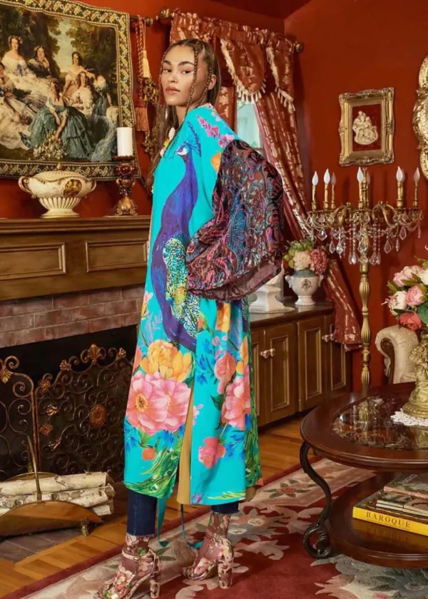 Aratta Peacock Kimono Aqua Blue