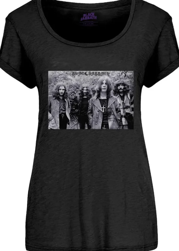 Band Shirts Black Sabbath Group Shot Girly T-Shirt Black