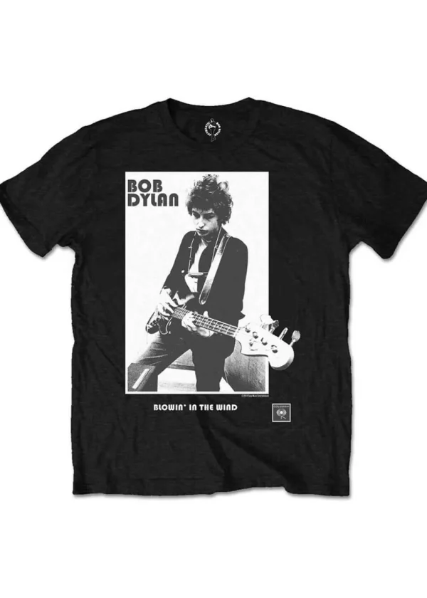Band Shirts Bob Dylan Blowing In The Wind T-Shirt Black