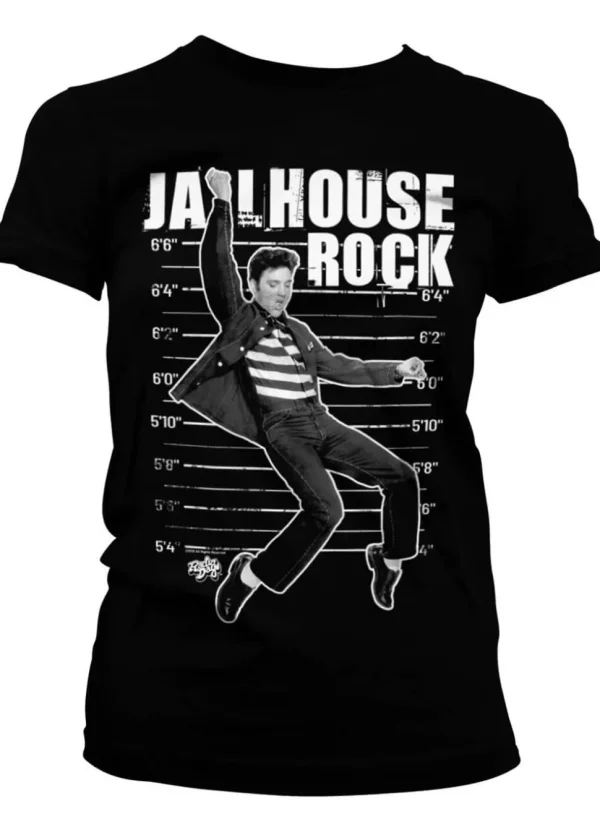 Band Shirts Elvis Presley Jailhouse Rock Girly T-Shirt Black
