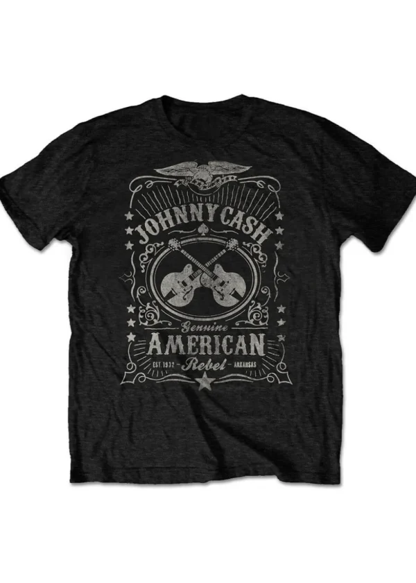 Band Shirts Johnny Cash American Rebel T-Shirt Black