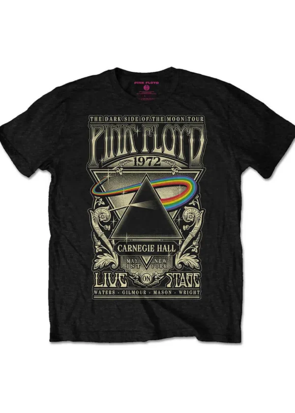 Band Shirts Pink Floyd Carnegie Hall Poster T-Shirt Black