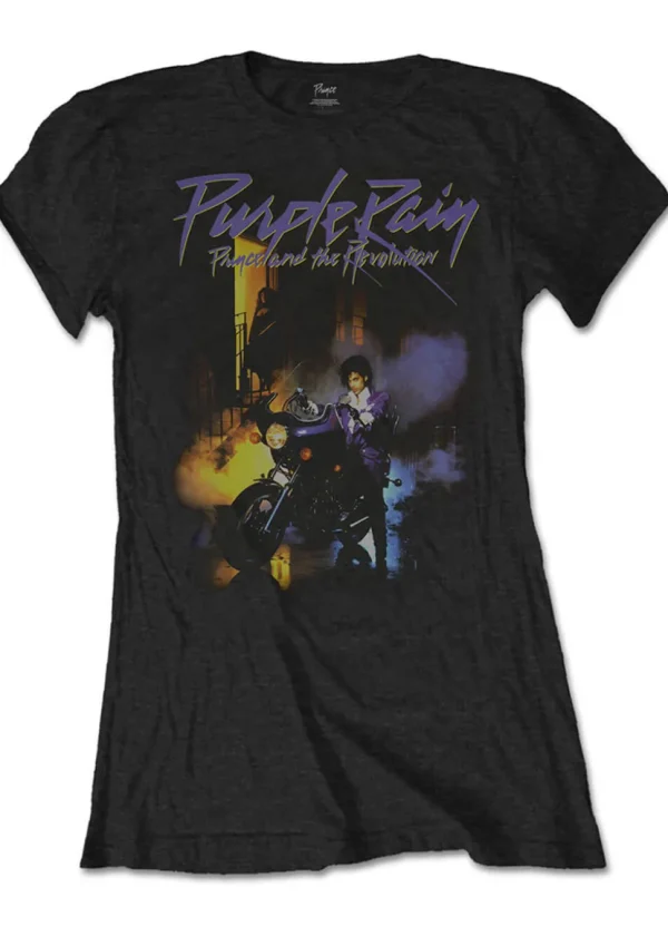 Band Shirts Prince Purple Rain Girly T-Shirt Black