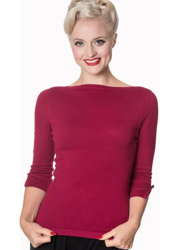 Banned Addicted 50’s Sweater Plum Color