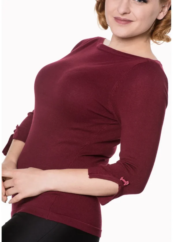 Banned Addicted 50's Sweater Burgundy Red