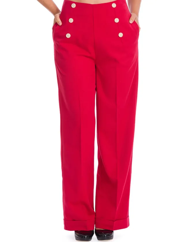Banned Adventures Ahead 40's Trousers Red