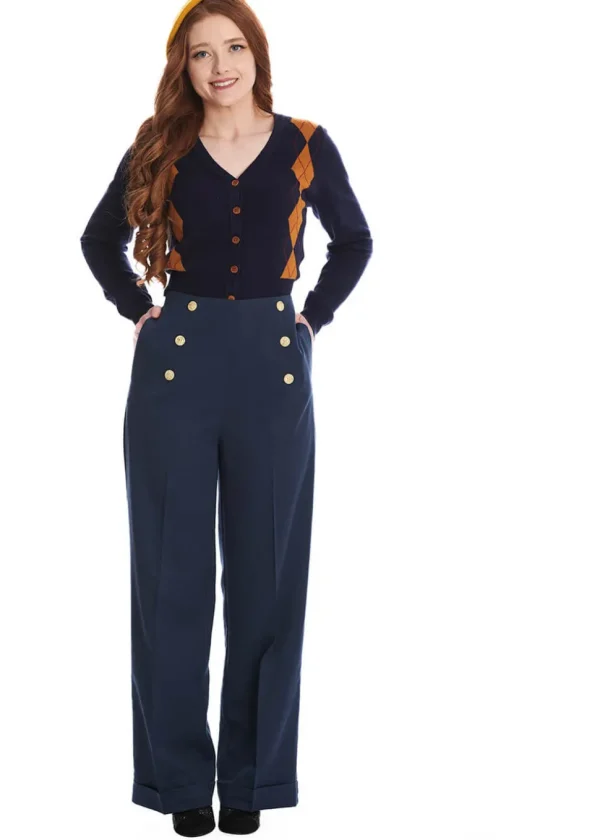 Banned Adventures Ahead 40's Trousers Blue