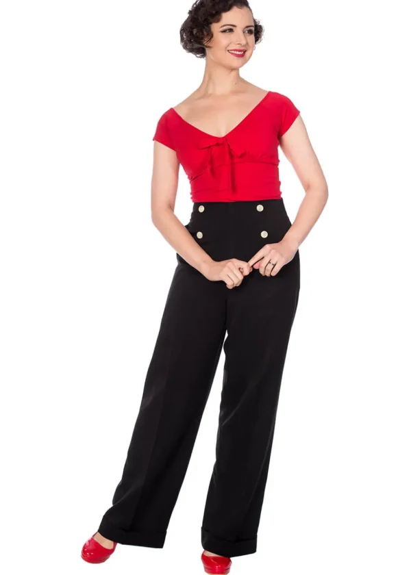 Banned Adventures Ahead 40's Trousers Black