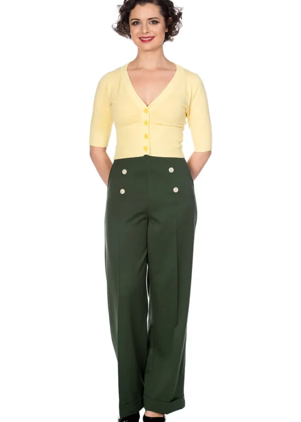 Banned Adventures Ahead 40's Trousers Dark Green