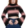 Banned Alternative Candyfloss Distressed Pullover Pink Black