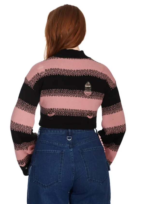 Banned Alternative Candyfloss Distressed Pullover Pink Black