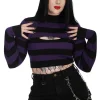 Banned Alternative Crash Into Me Peekaboo Longsleeve Violet Black