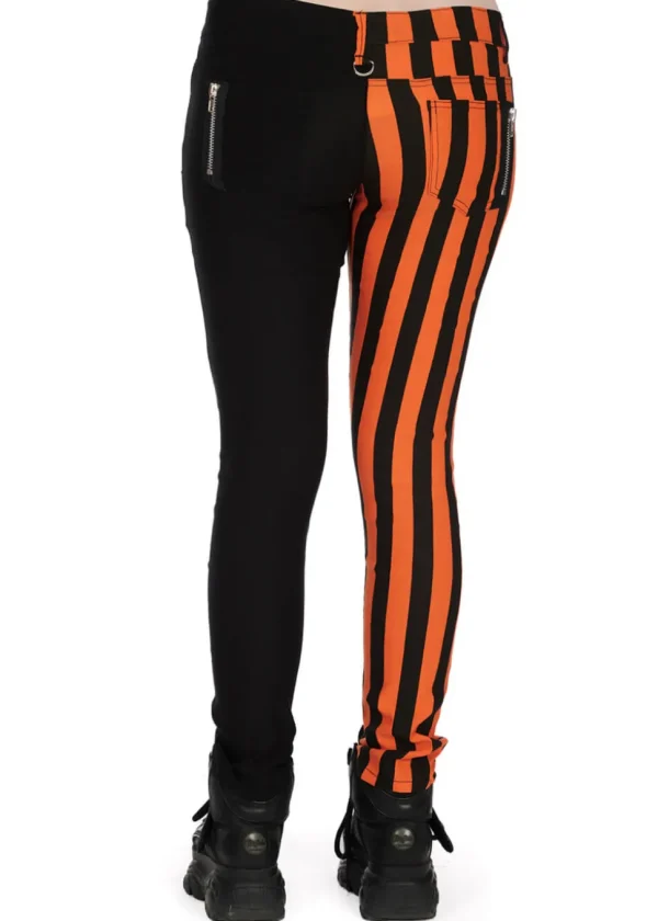 Banned Alternative Damage Striped Trousers Orange Black