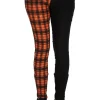 Banned Alternative Damage Check Trousers Orange Black