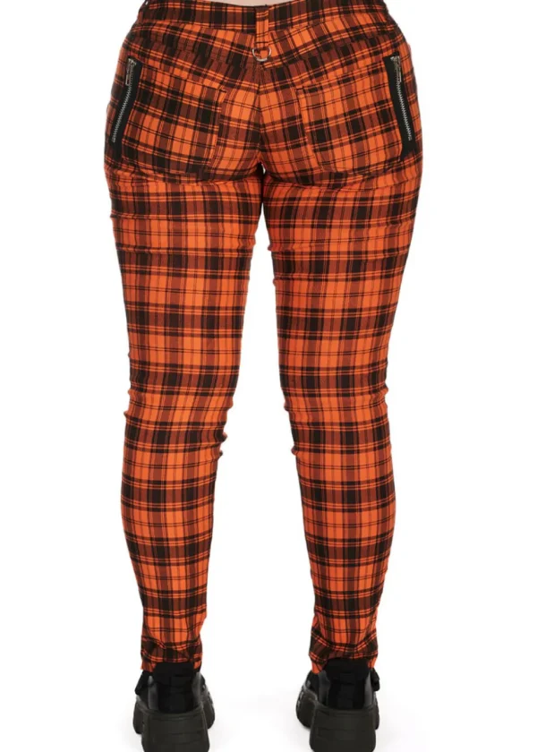 Banned Alternative Forever Check Trousers Orange Black